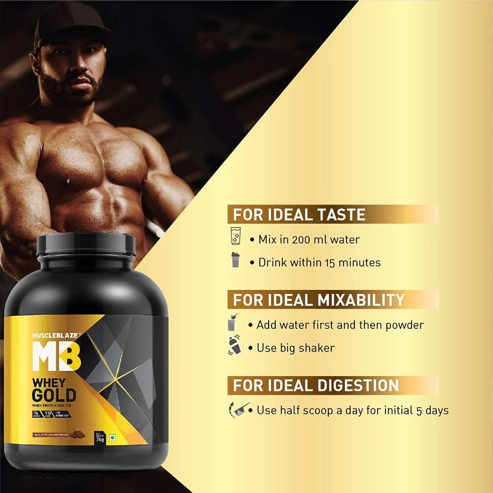 MuscleBlaze Whey Gold Protein, Rich Milk Chocolate - Muscleblaze -