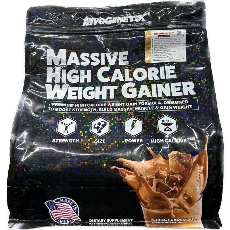 Myogenetix Massive High Calorie Weight Gainer, 6 lbs (Platinum Series) - Myogenetix - Myo_Gainer_6lb_Black