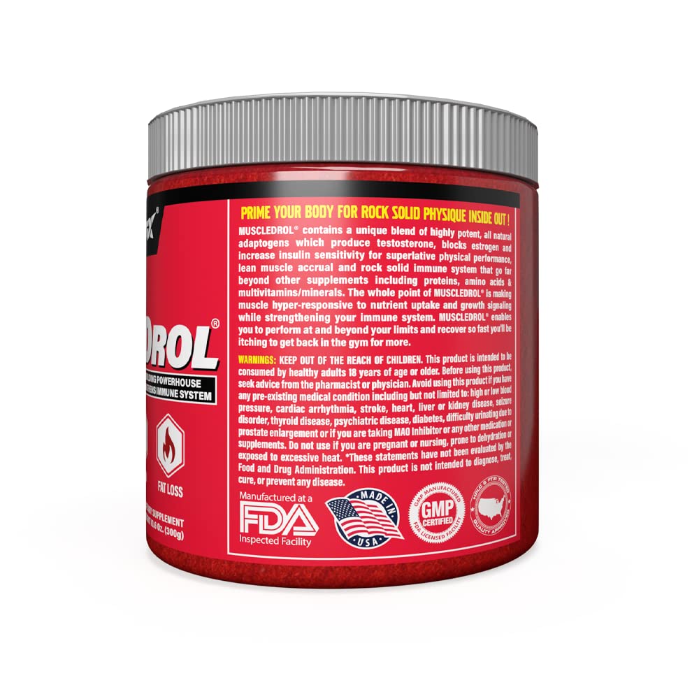 Myogenetix MUSCLEDROL, All Natural Muscle Building Powerhouse Which Builds Lean Muscle, Tropical Mango Spice, 60 Servings | - Myogenetix -
