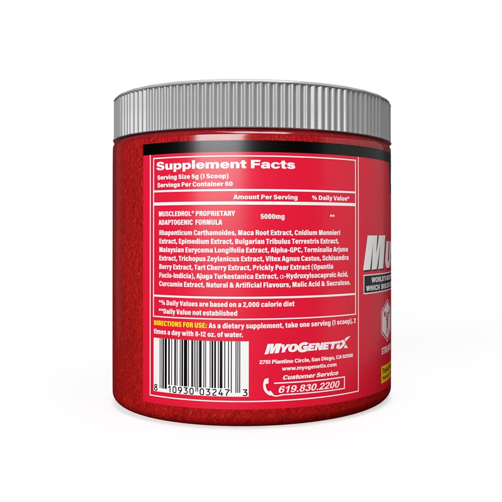 Myogenetix MUSCLEDROL, All Natural Muscle Building Powerhouse Which Builds Lean Muscle, Tropical Mango Spice, 60 Servings | - Myogenetix -