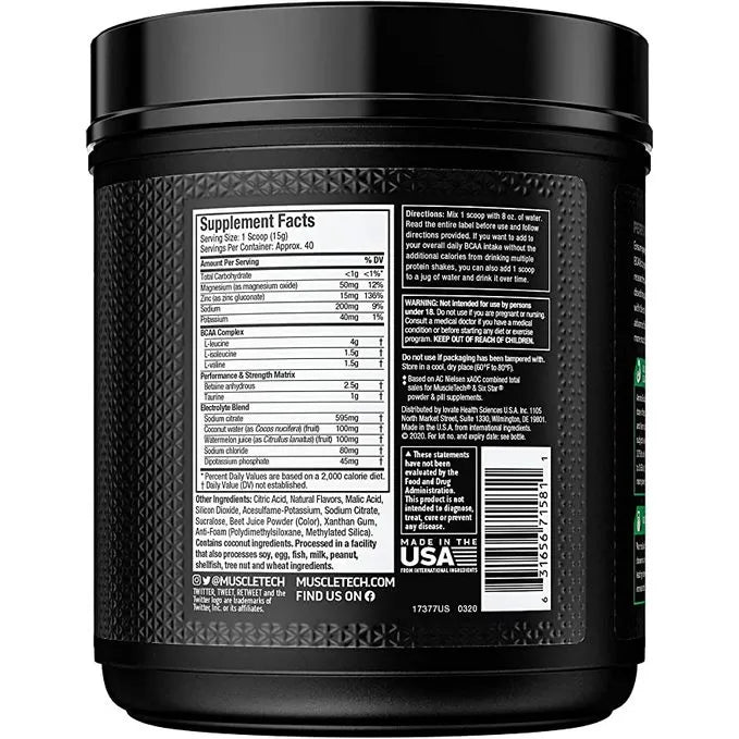 Muscletech Amino Build BCAA Amino Acids + Electrolyte Powder - Muscletech -