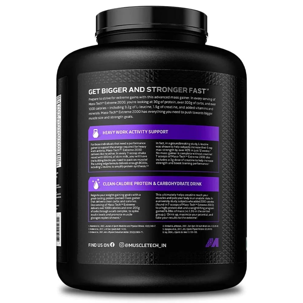 Muscletech Masstech Extreme 2000 Lean Mass Gainer | 3kg | Triple Chocolate Brownie - Muscletech -