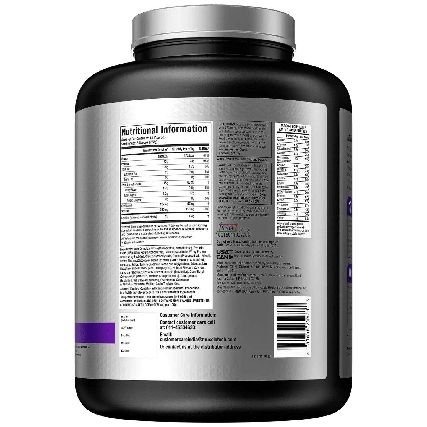 Muscletech Mass Tech Elite 3kg - Muscletech -