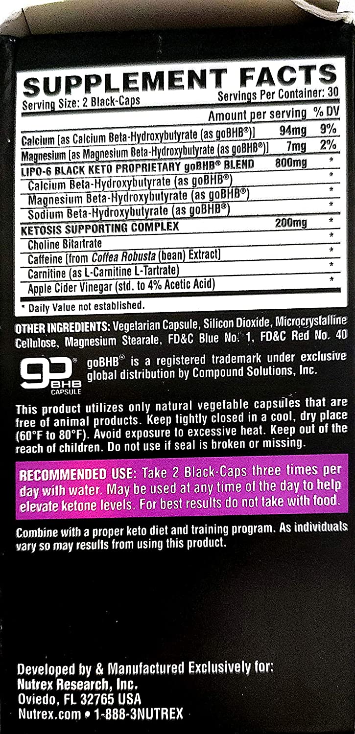 Nutrex Research Lipo6 Black Keto, 60 Capsules