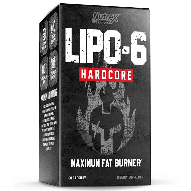 Nutrex LIPO-6 HARDCORE Fat Burner, 60 Capsules