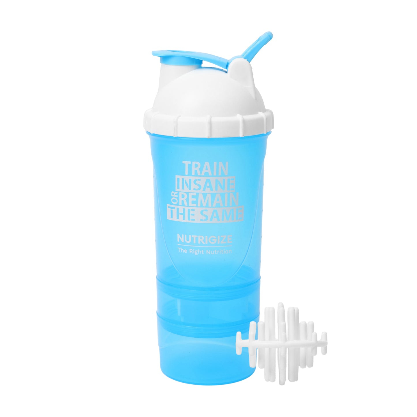 Nutrigize 3-Compartment Shaker Bottle with container For Pills And Powder, 600 ml