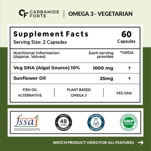 Carbamide Forte Veg Omega3 1000mg, 60 Veg capsules