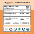 Carbamide Forte Vitamin D3 K2 for wellness, 120 tablets