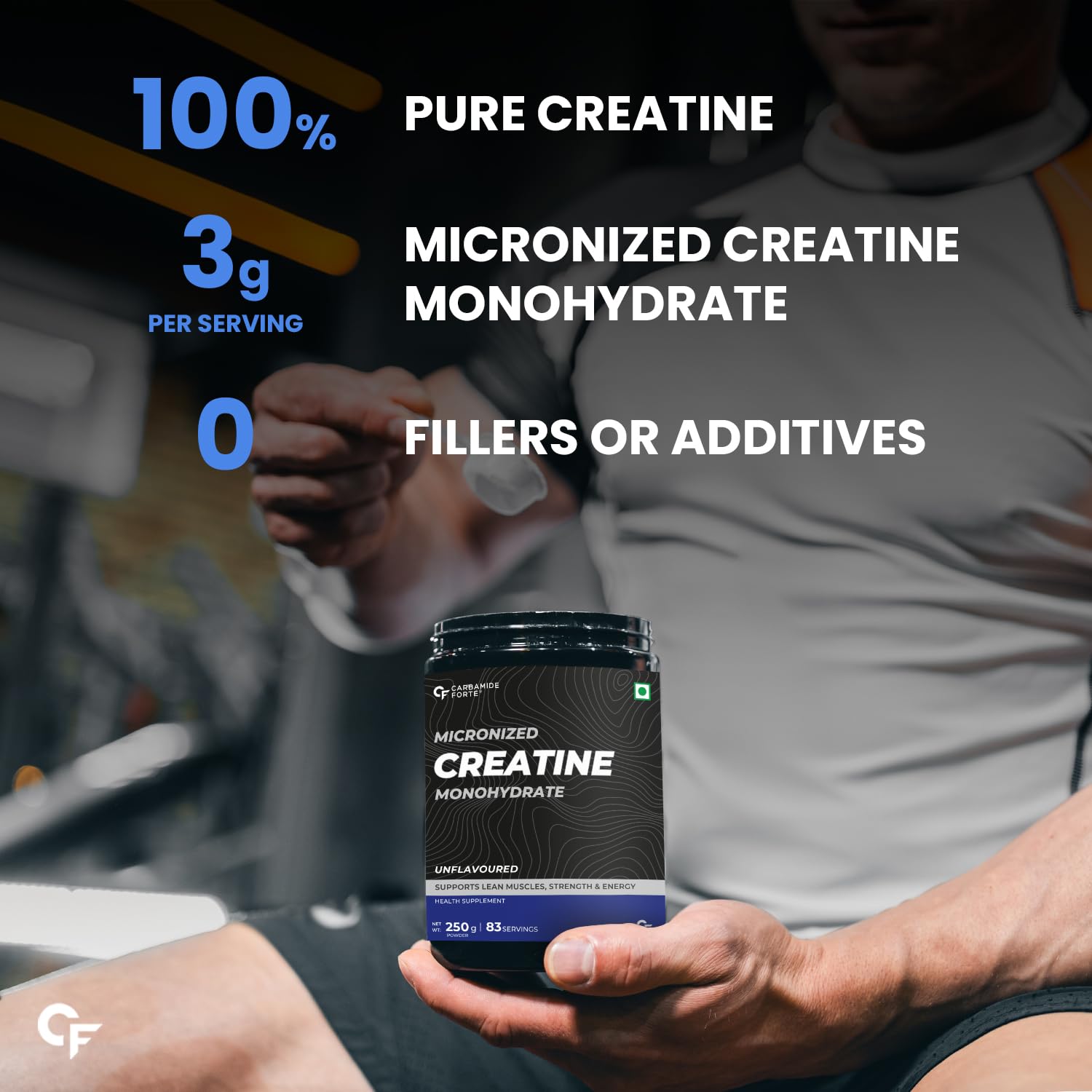 Carbamide Forte Creatine Monohydrate Unflavoured 250gm, 83 servings
