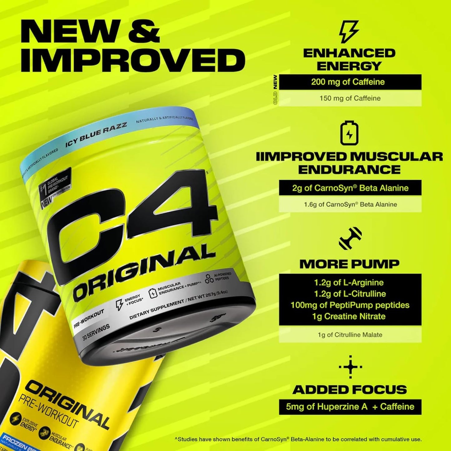 Cellucor C4 Original Pre-Workout – 50 Servings | Energy & Focus Formula