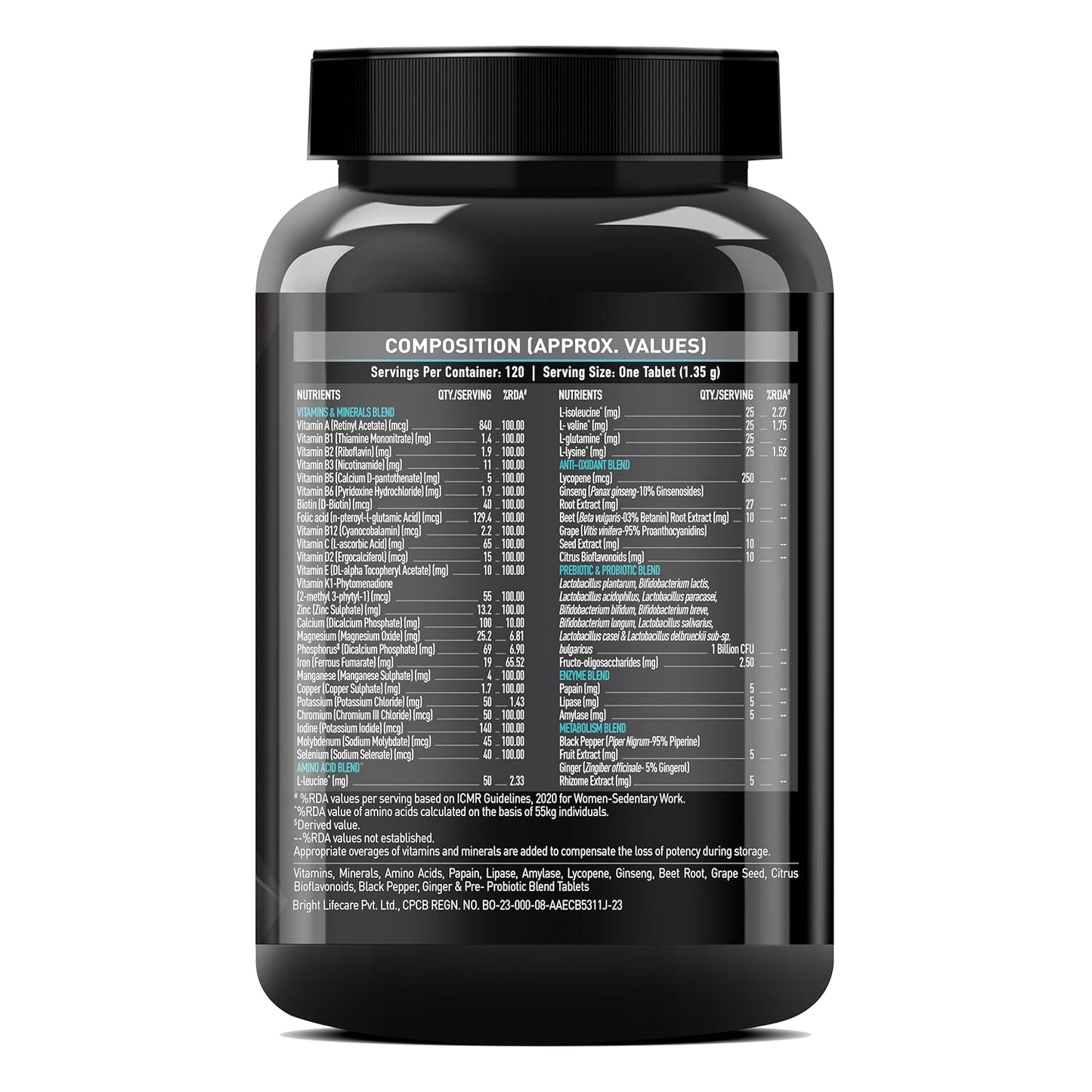 MuscleBlaze MB-Vite Daily Multivitamin, 120 Tablets