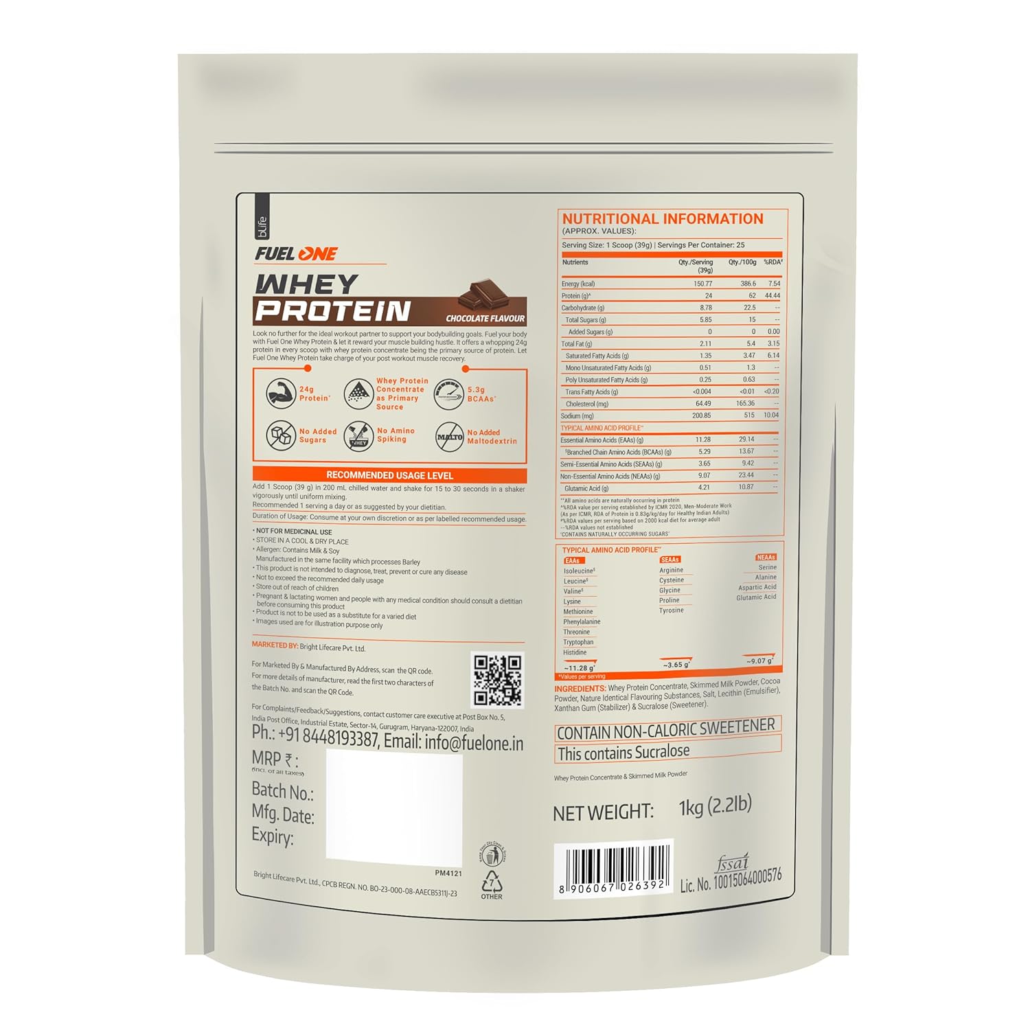 MuscleBlaze FuelOne Whey Protein 1 kg
