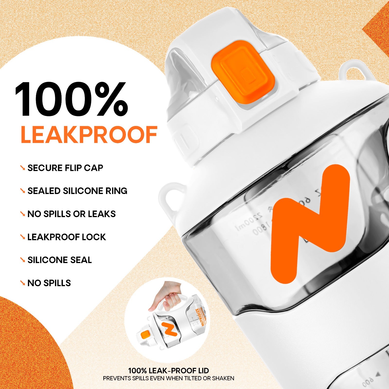 Sports Gallon Water Bottle 2.2 Litre | BPA Free Leak Proof Gym Gallon Water Bottle for Men & Women