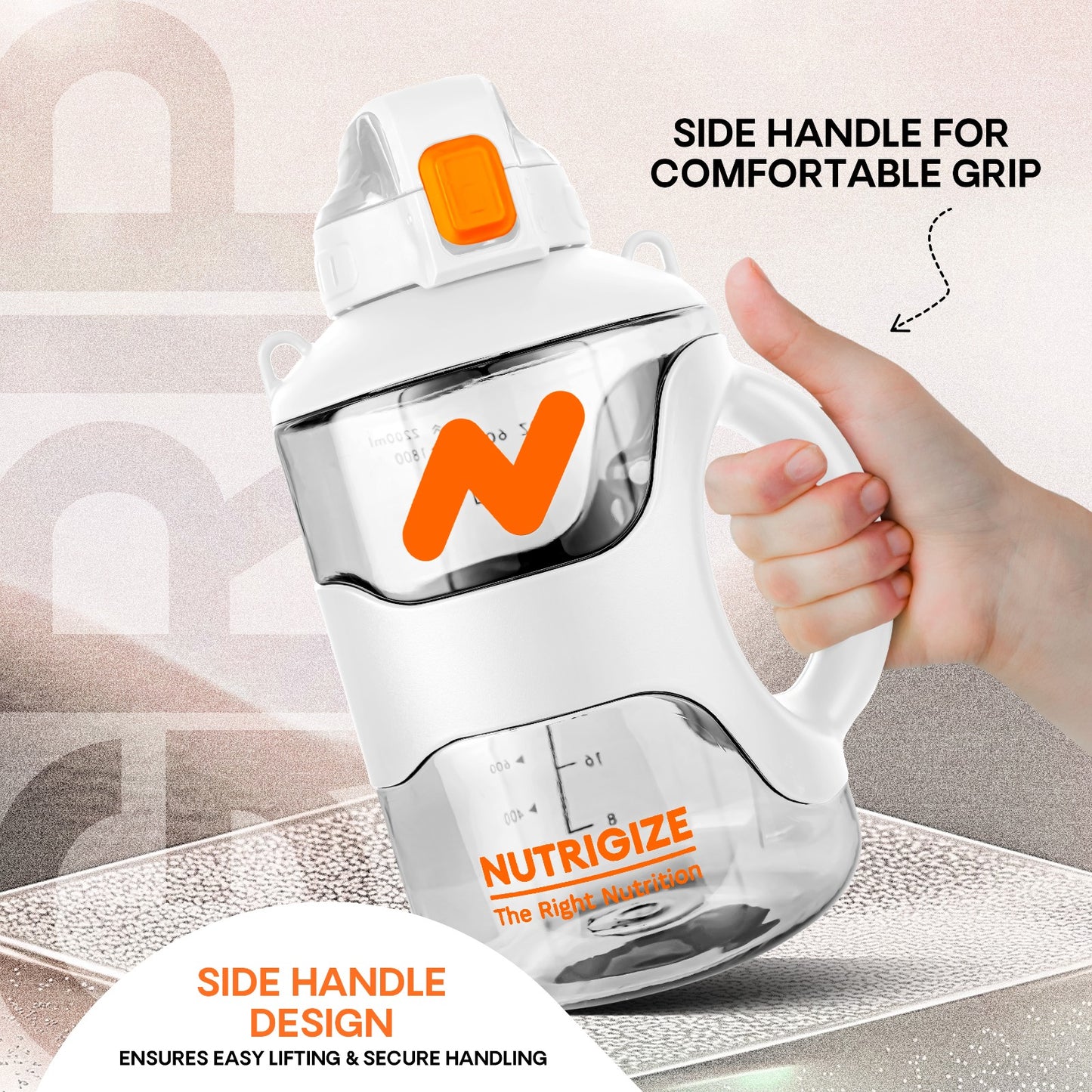 Sports Gallon Water Bottle 2.2 Litre | BPA Free Leak Proof Gym Gallon Water Bottle for Men & Women