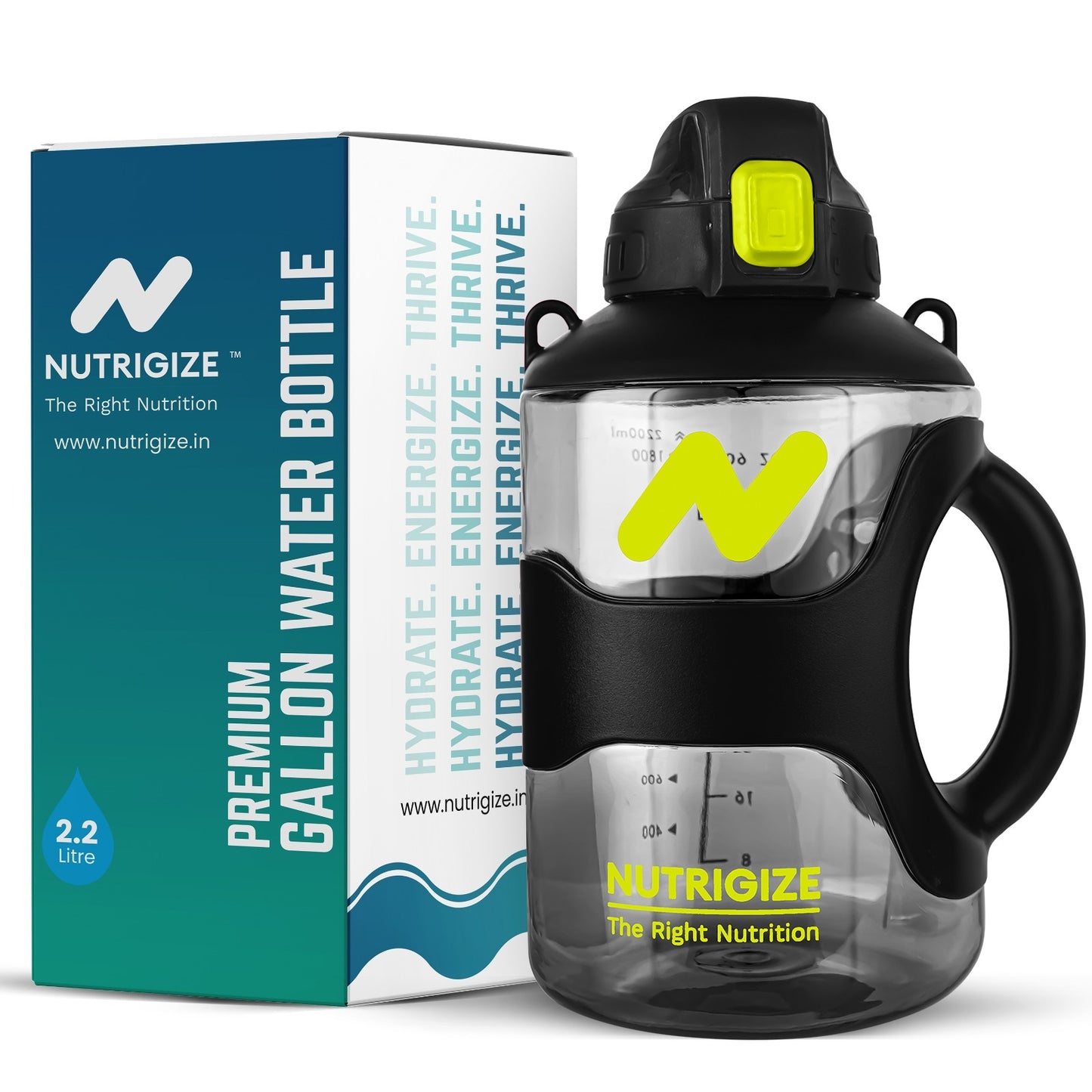 Sports Gallon Water Bottle 2.2 Litre | BPA Free Leak Proof Gym Gallon Water Bottle for Men & Women