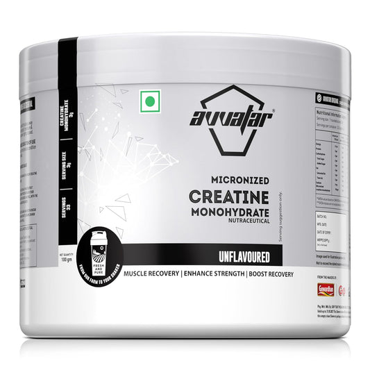 Avvatar Micronized Creatine Monohydrate Powder, 100gm