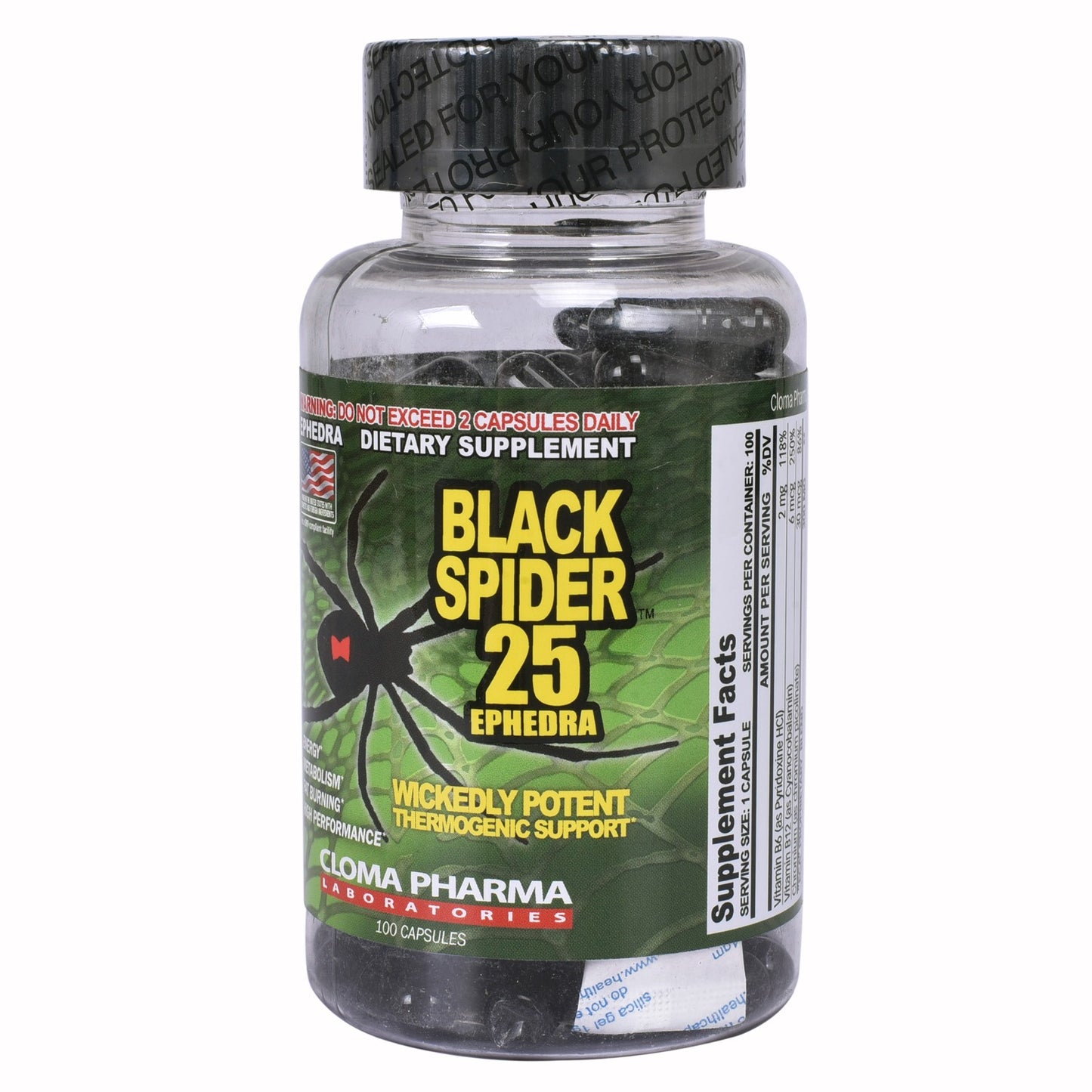 Cloma Pharma Black Spider Fat Burner 100 Capsules