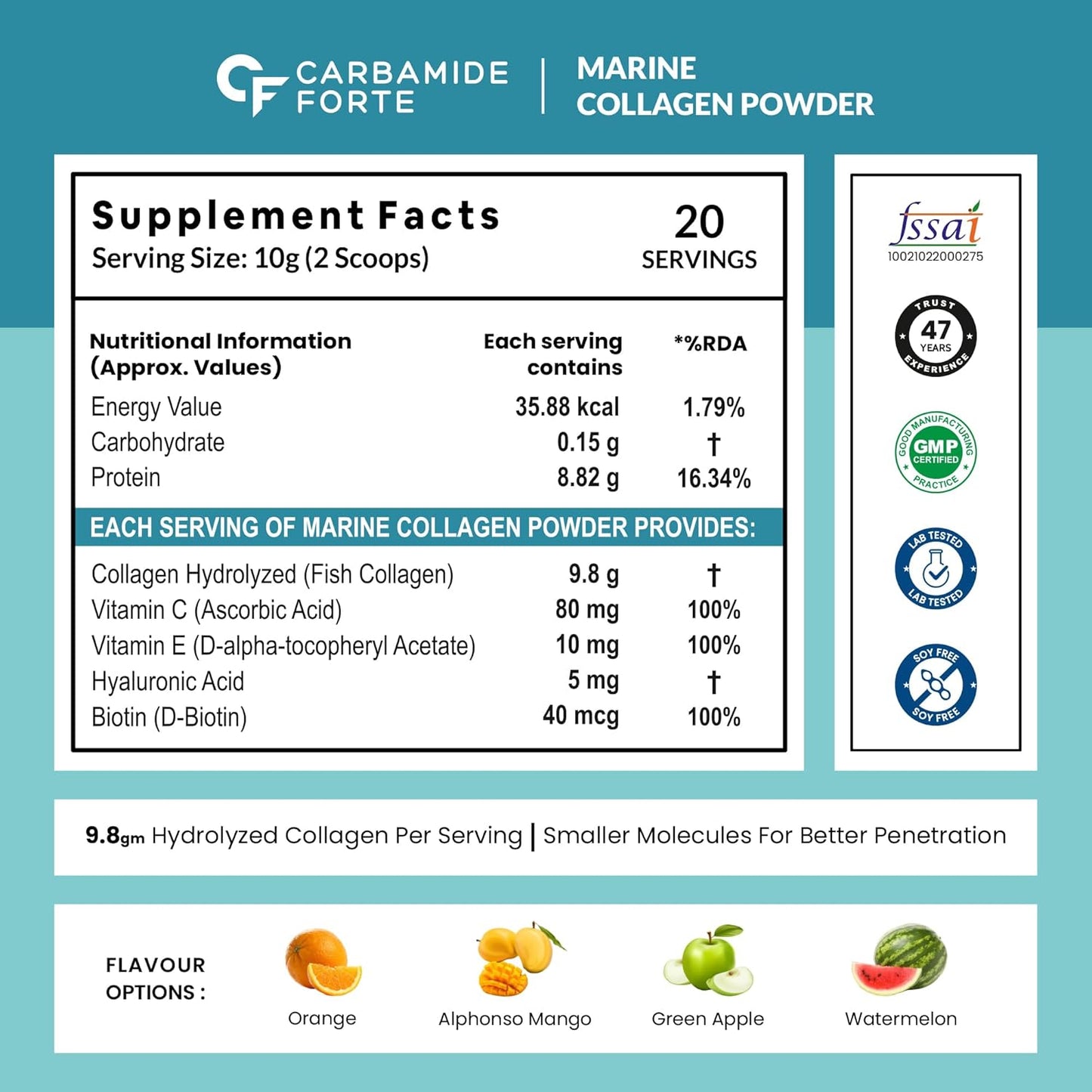 Carbamide Forte Marine Collagen for Skin & Hair 200gm