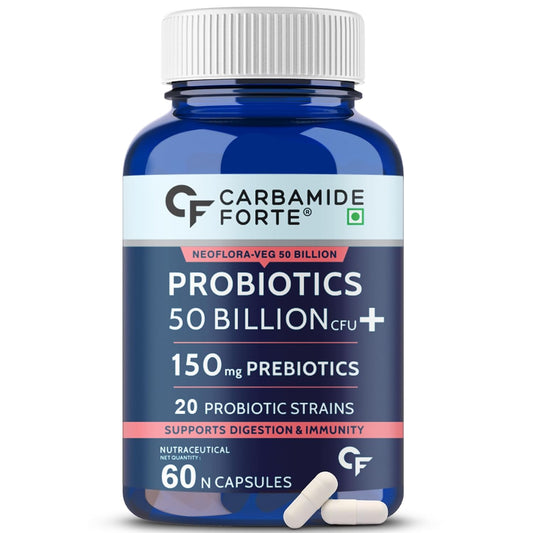 Carbamide Forte Probiotics 50 Billion CFU, Gut Cleanse with Prebiotics and Probiotics