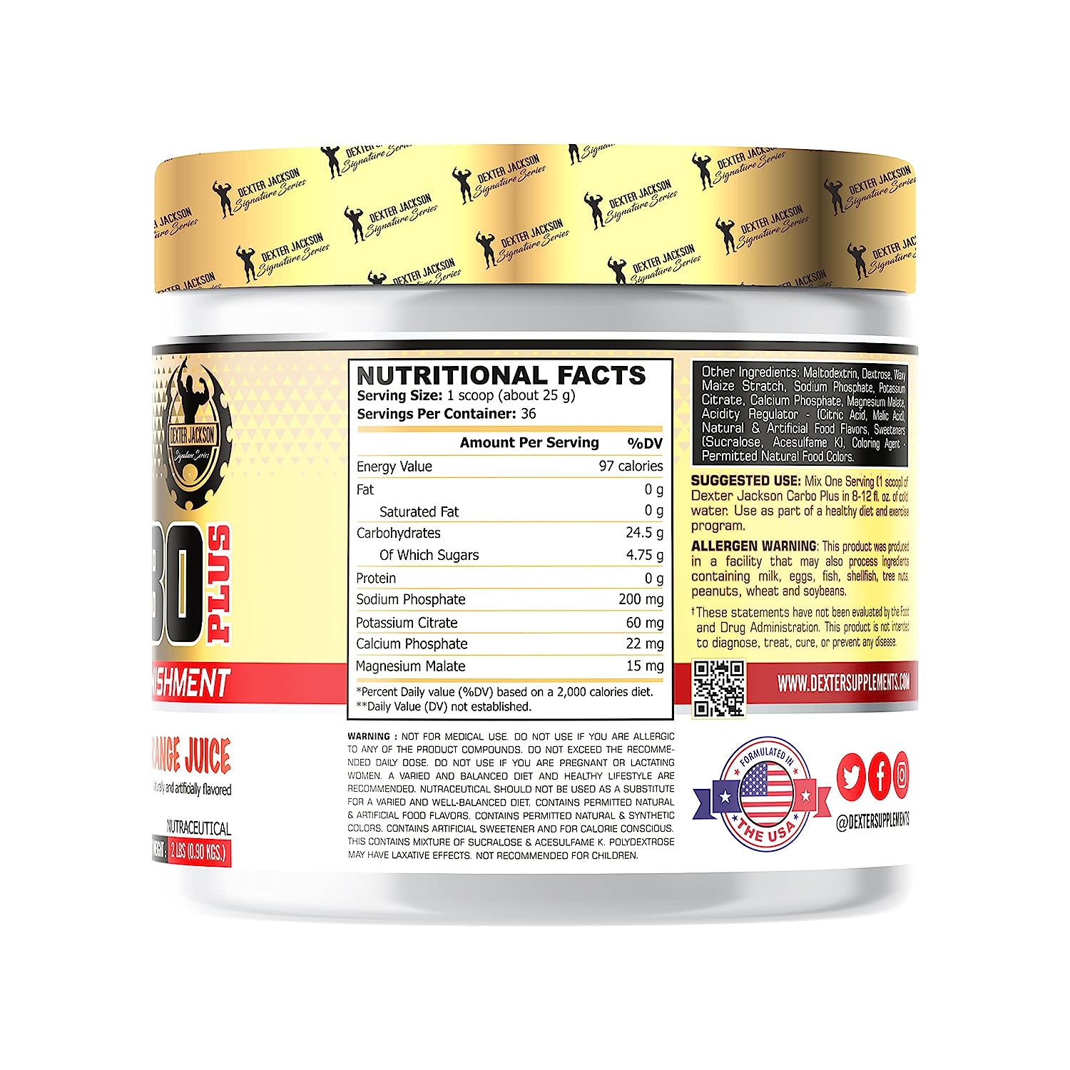 Dexter jackson Carbo Plus, Orange Juice flavor