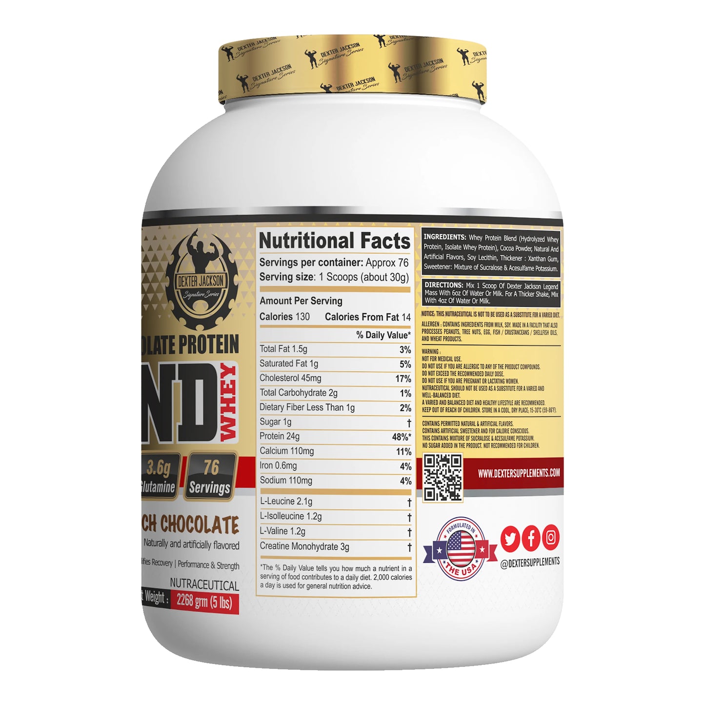 Dexter Jackson Advanced Whey and Isolate Protein Legend Whey, 2.27 kg (5 lb)