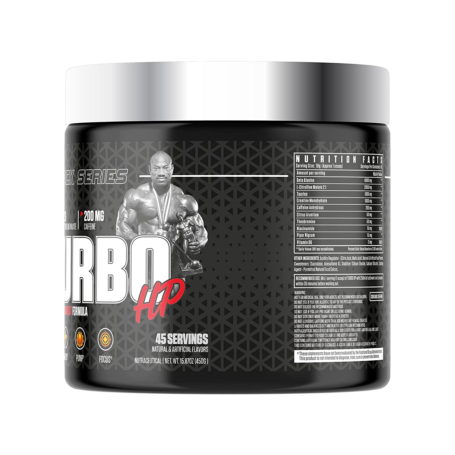 Dexter Jackson Black Series Pre Workout Turbo Hp 45 Servings - Dexter Jackson -