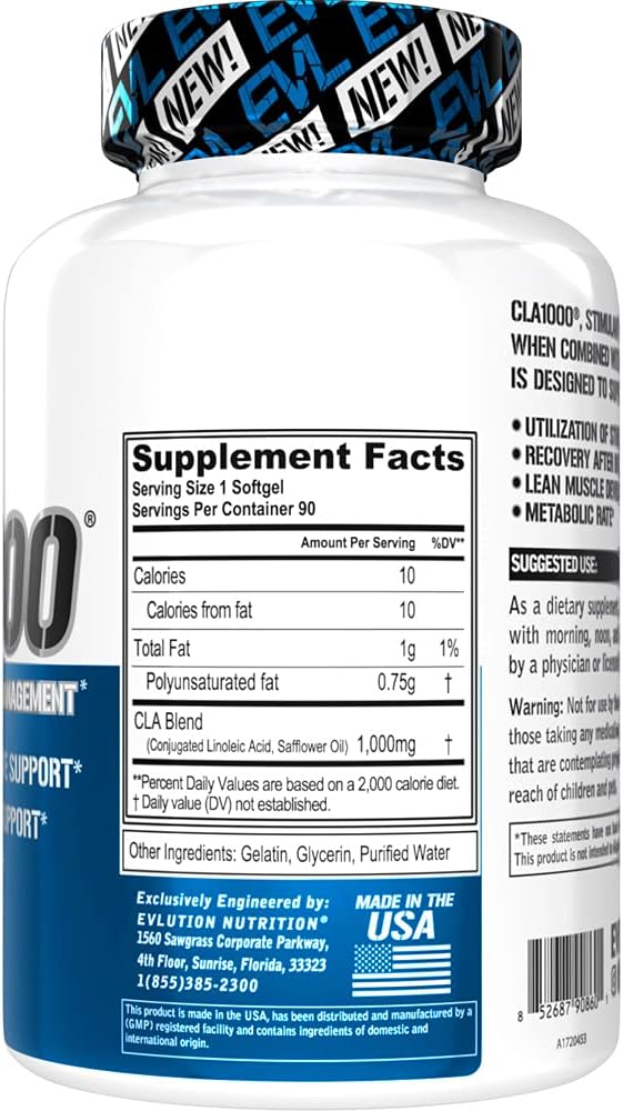 Evlution Nutrition (EVL) CLA 1000, 90 Softgels