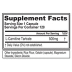 Evlution Nutrition (EVL) Carnitine, 500 mg of Pure L-Carnitine in Each Serving, 120 Capsules