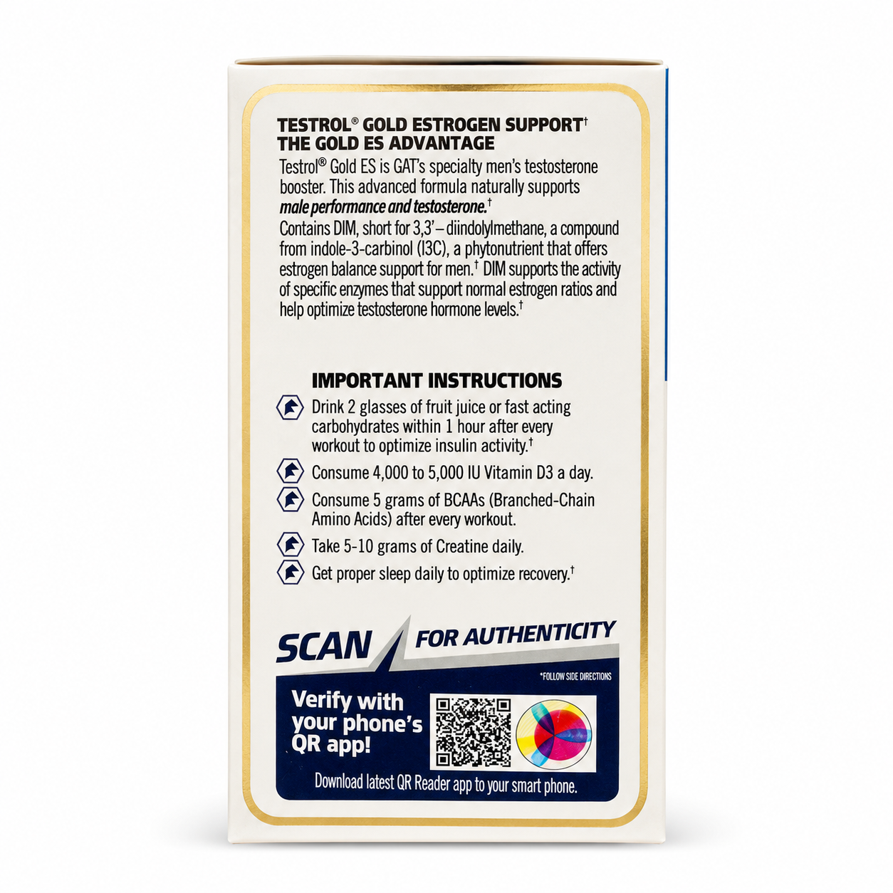 GAT Testrol Gold ES – 60 Tablets | 100% Authentic | Nutrigize
