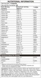 IN2 Multivitamin, Multi-minerals and Anti-Oxidant, 60 tablets