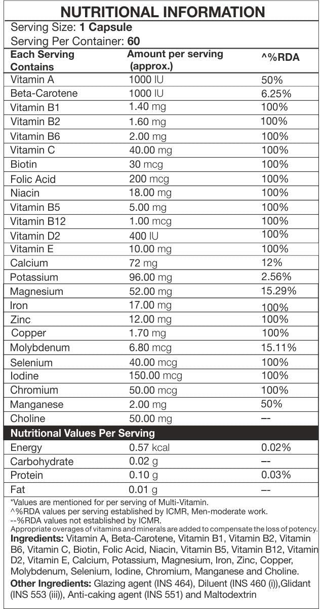 IN2 Multivitamin, Multi-minerals and Anti-Oxidant, 60 tablets