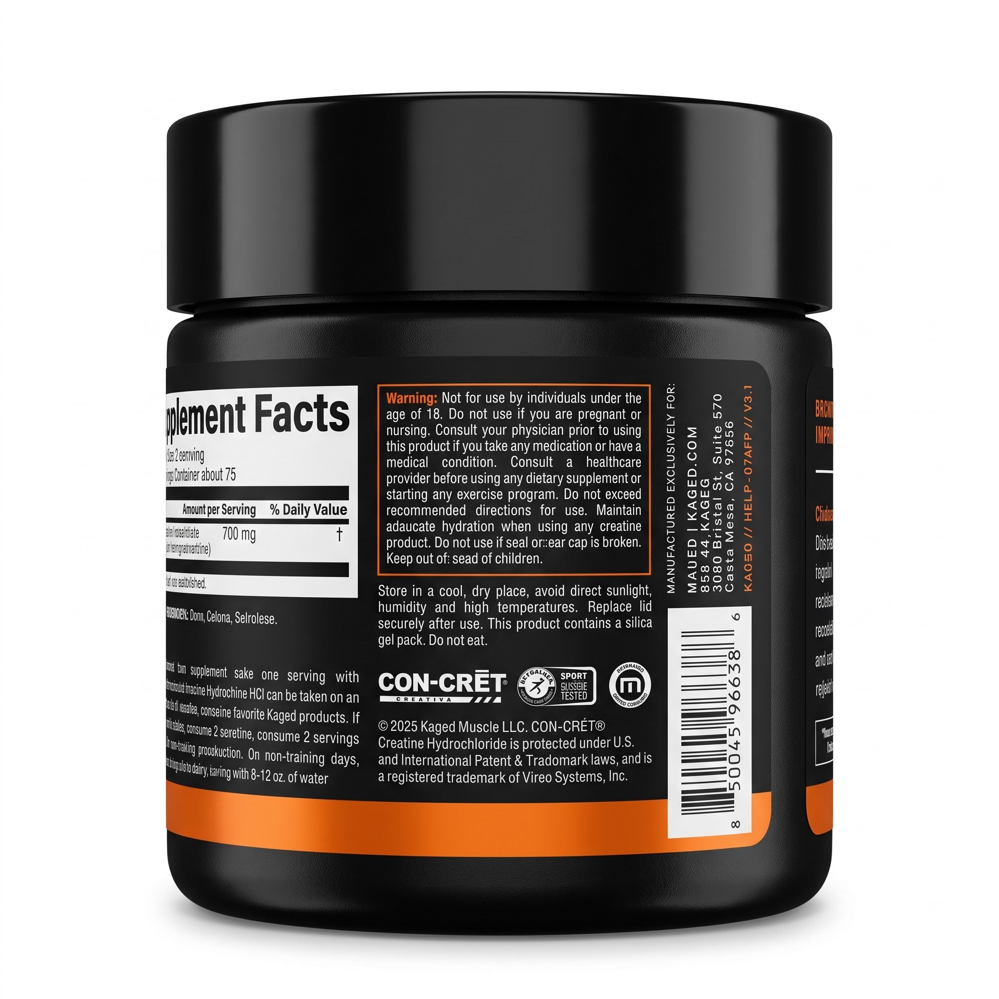 Kaged Creatine HCl | Creatine Hydrochloride | Fruit Punch | 75 servings