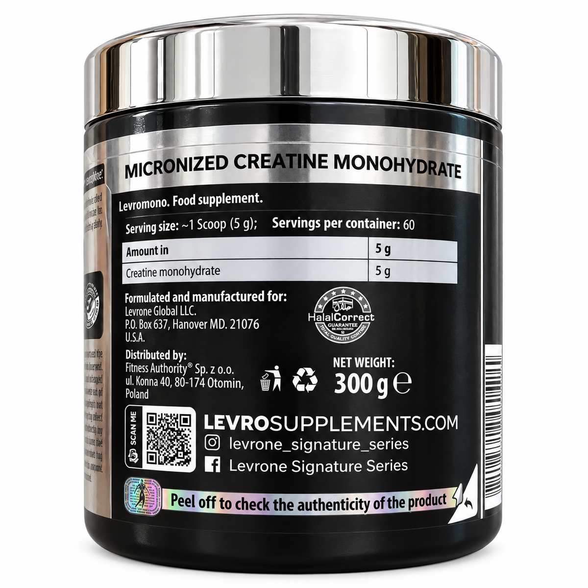 Kevin Levrone Levro Mono Creatine Monohydrate 300g, Unflavoured