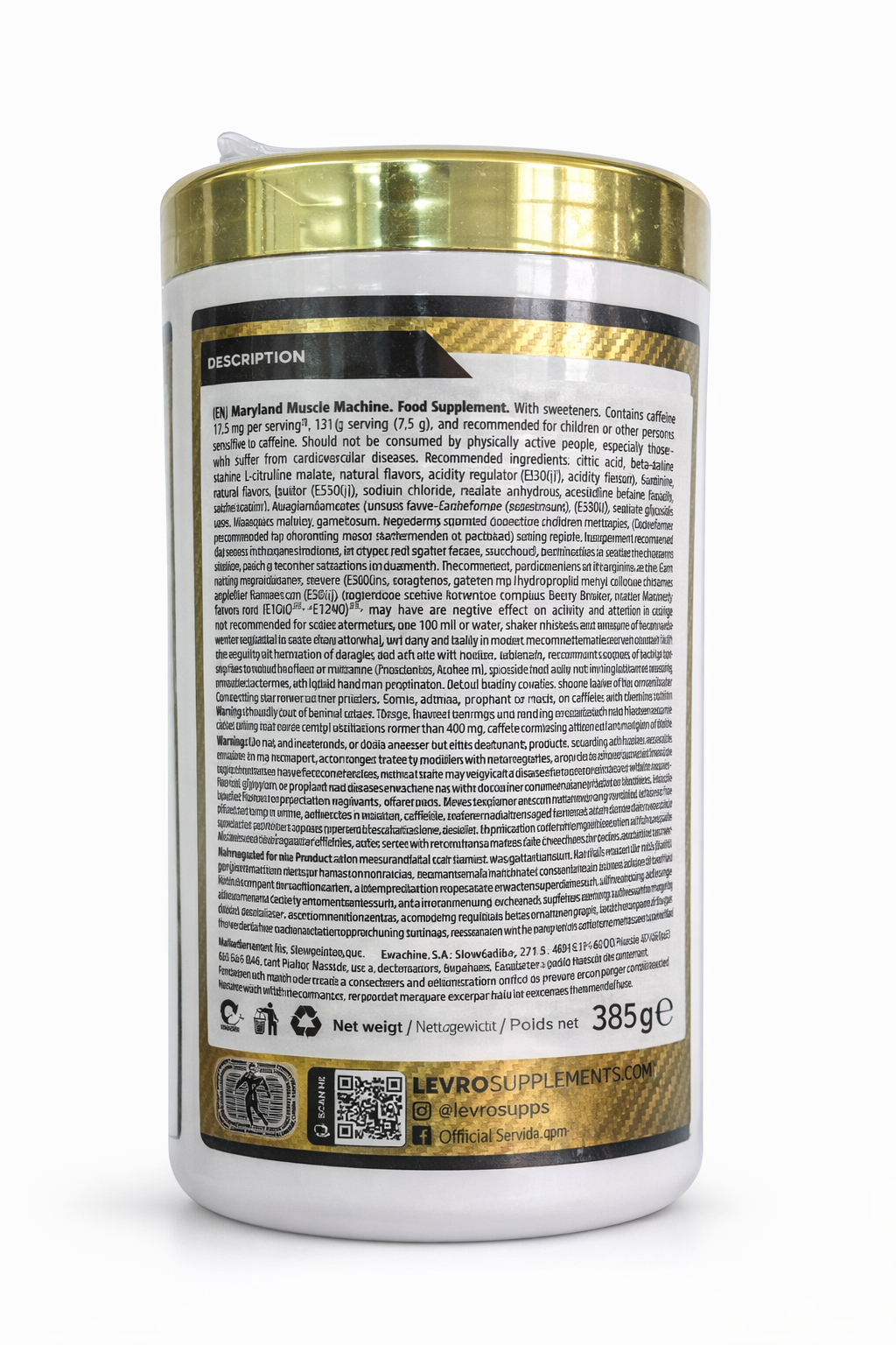 Kevin Levrone Maryland Muscle Machine Pre Workout Powder | 385g