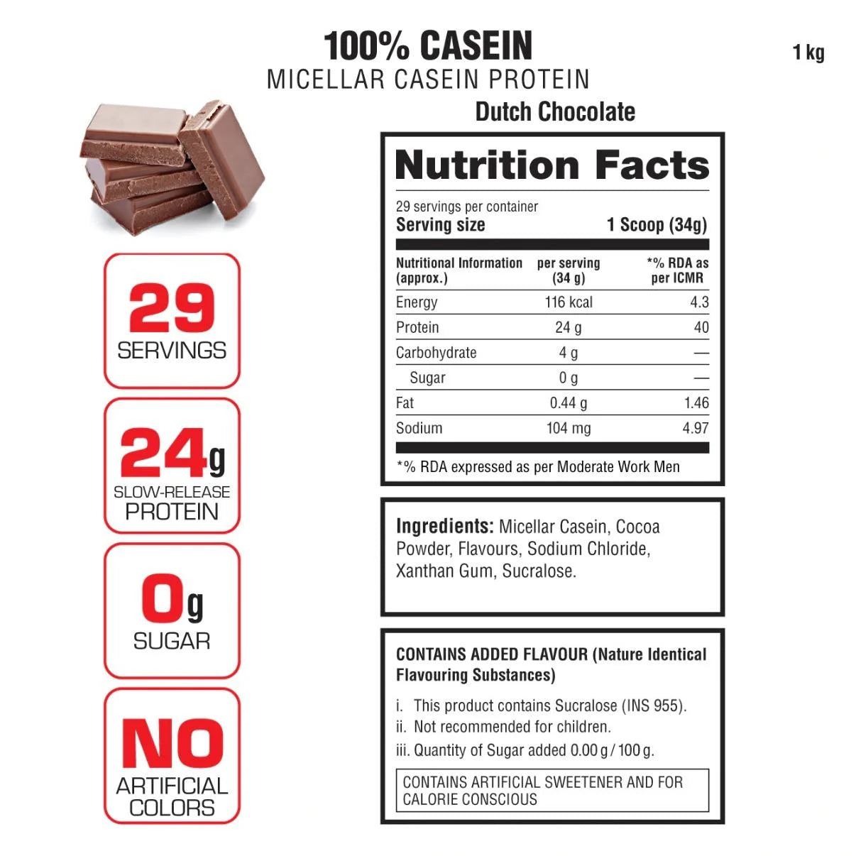Labrada 100% Casein Micellar Casein Protein | 1kg