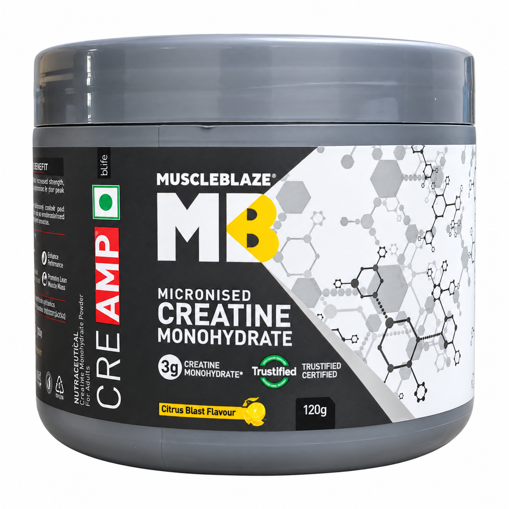 MuscleBlaze Creatine Monohydrate CreAmp | Micronised Creatine Powder