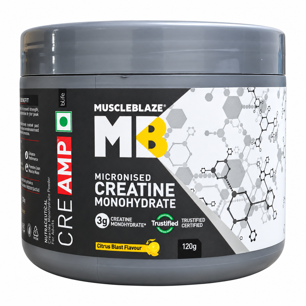 MuscleBlaze Creatine Monohydrate CreAmp | Micronised Creatine Powder