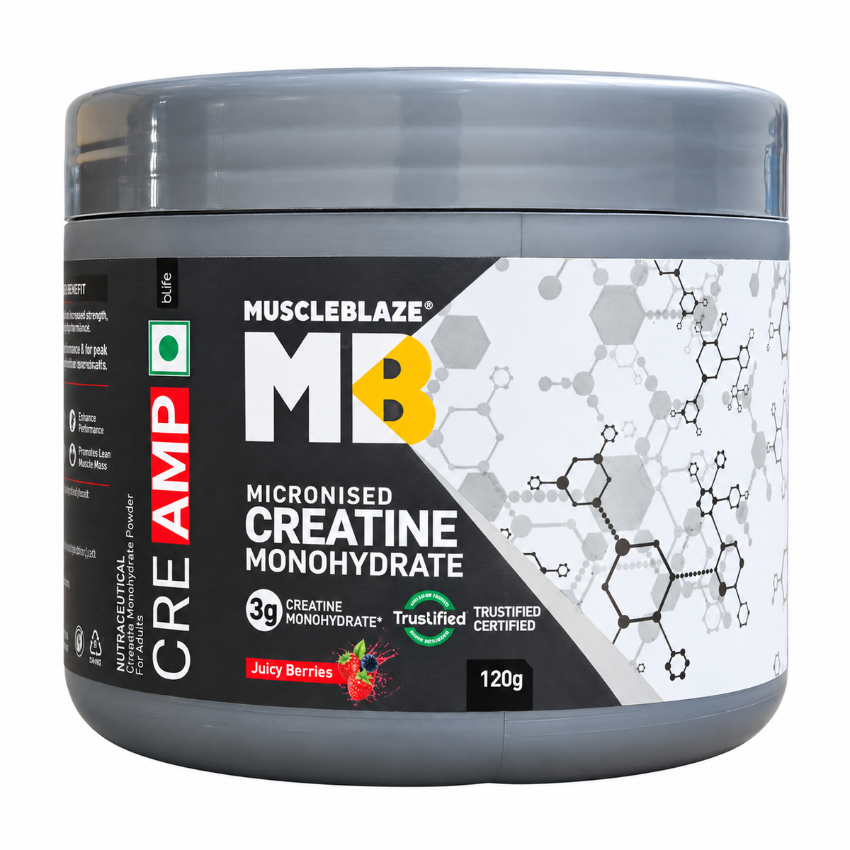 MuscleBlaze Creatine Monohydrate CreAmp | Micronised Creatine Powder