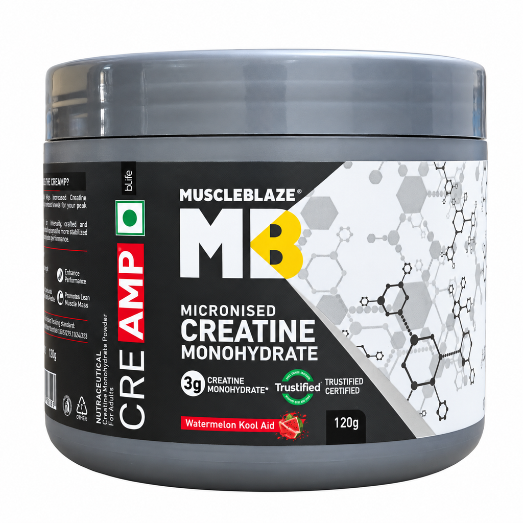 MuscleBlaze Creatine Monohydrate CreAmp | Micronised Creatine Powder