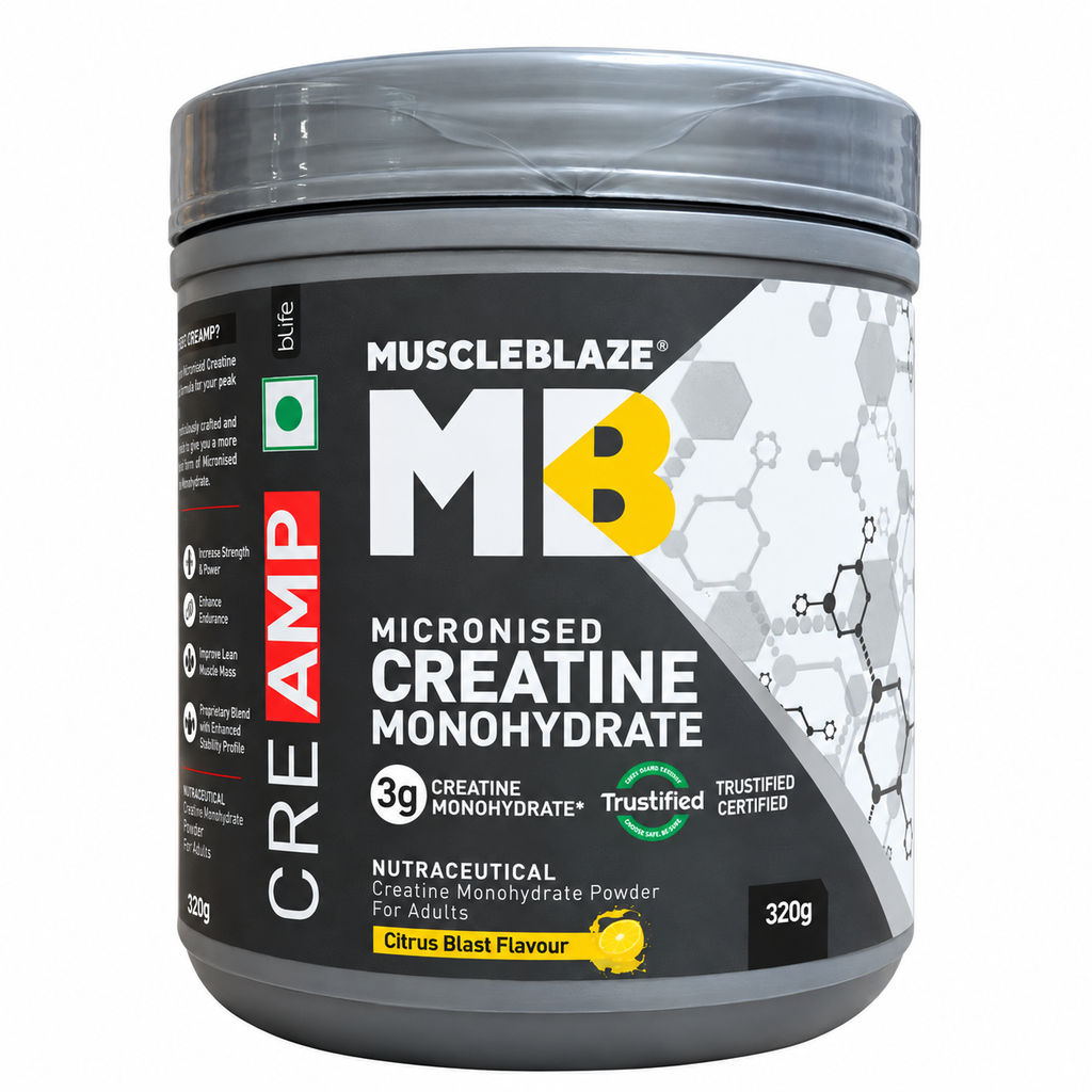 MuscleBlaze Creatine Monohydrate CreAmp | Micronised Creatine Powder