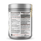 A white tub of Muscle Energy Cream with a detailed white product information label showing ingredients, directions, and warnings, set against a plain white background.
