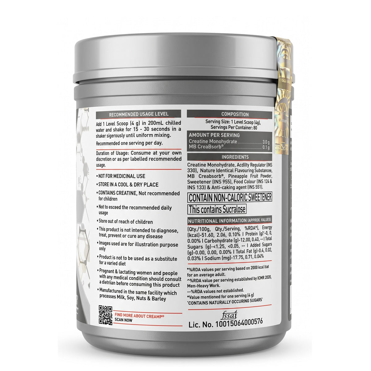 A white tub of Muscle Energy Cream with a detailed white product information label showing ingredients, directions, and warnings, set against a plain white background.