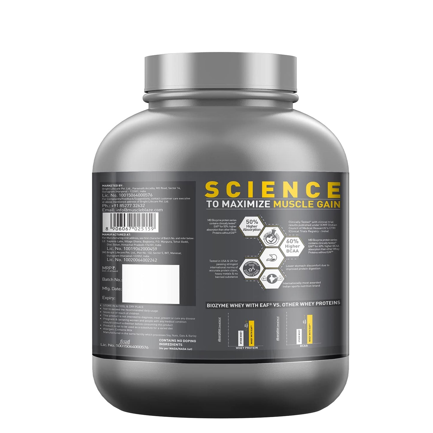 MuscleBlaze Biozyme Iso-Zero, 100% Pure Whey Protein Isolate