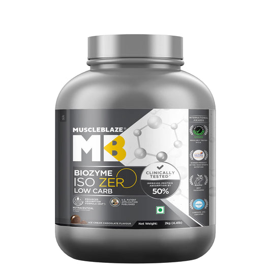 MuscleBlaze Biozyme Iso-Zero, 100% Pure Whey Protein Isolate