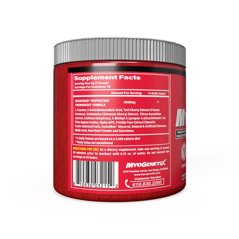 Myogenetix Myospiked, High Voltage Pre workout formula, 45 servings