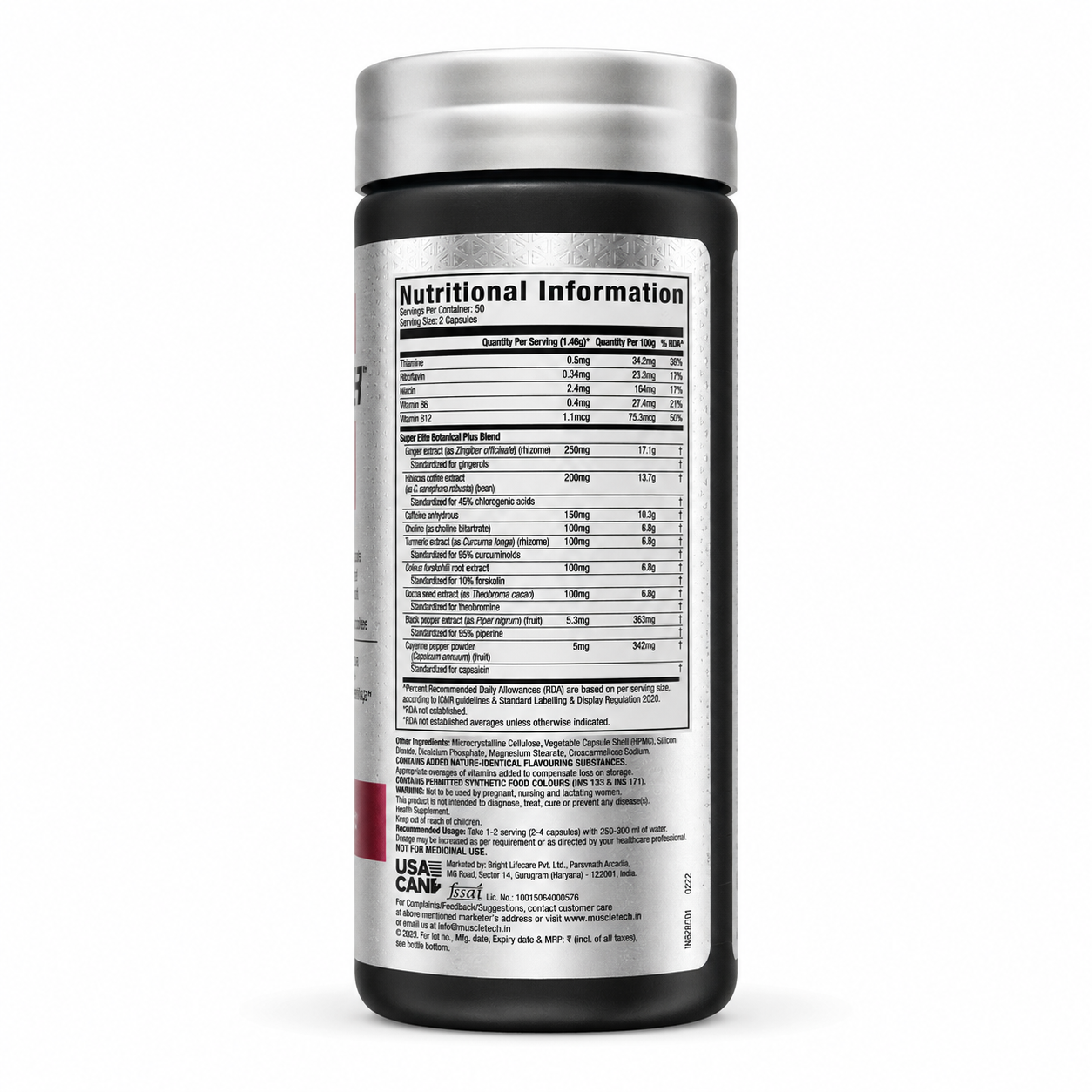 Muscletech Hydroxycut Hardcore Super Elite | 100 Veggie Capsules