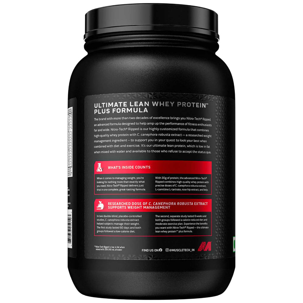 Muscletech Nitrotech Ripped Protein Powder, 907gm