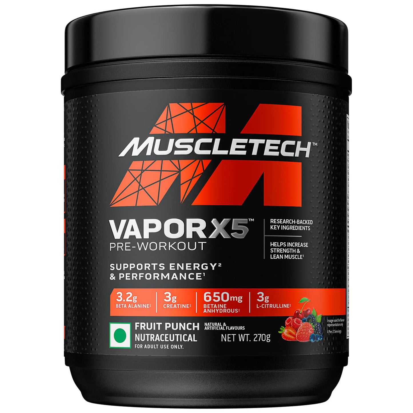 Muscletech Vapor X5 pre-workout, 270 g, 30 servings