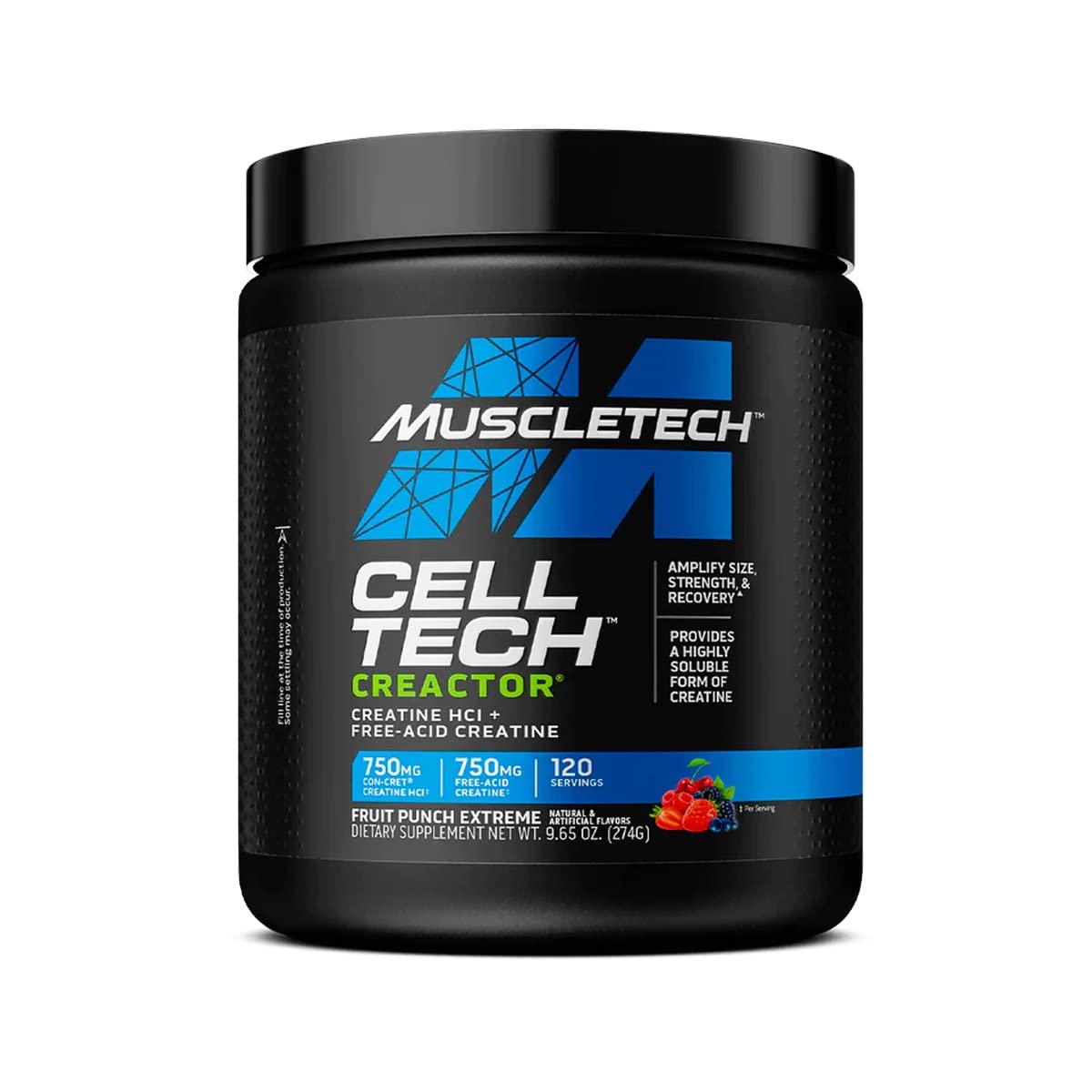 Muscletech Celltech Creactor HCL Creatine, 120 Servings, Fruit Punch - Muscletech -