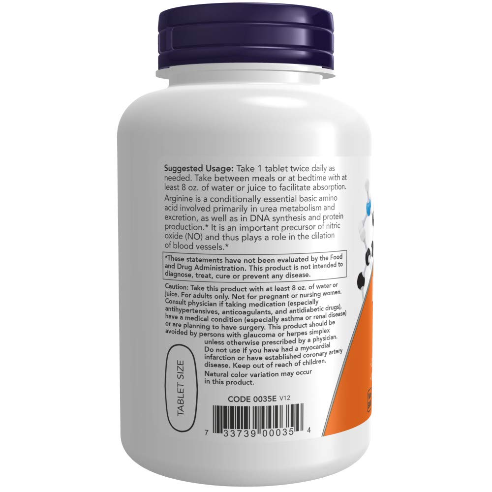 Now Foods Double Strength L Arginine 1000 Mg, 180 Tablets